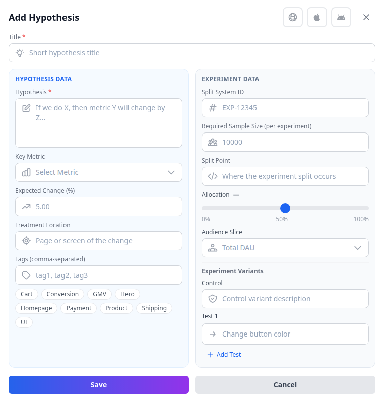 Add Hypothesis Modal